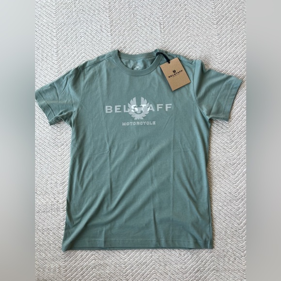 NWT BELSTAFF SIGNATURE T-SHIRT Mineral Green sz M - Picture 3 of 10